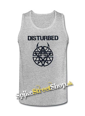 DISTURBED - Logo - Mens Vest Tank Top - šedé