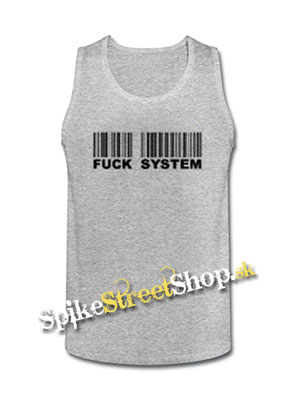 FUCK SYSTEM - Mens Vest Tank Top - šedé