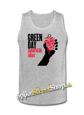 GREEN DAY - American Idiot - Mens Vest Tank Top - šedé
