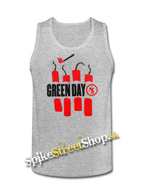 GREEN DAY - Bombs - Mens Vest Tank Top - šedé