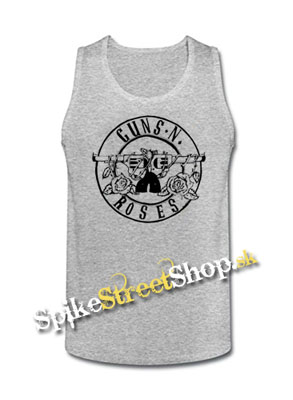 GUNS N ROSES - Logo - Mens Vest Tank Top - šedé