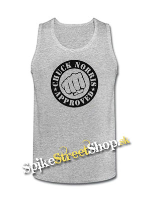 CHUCK NORRIS - Approved - Mens Vest Tank Top - šedé
