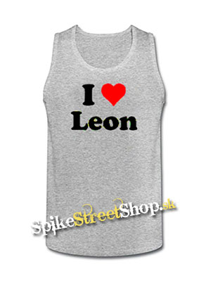 I LOVE LEON - Mens Vest Tank Top - šedé
