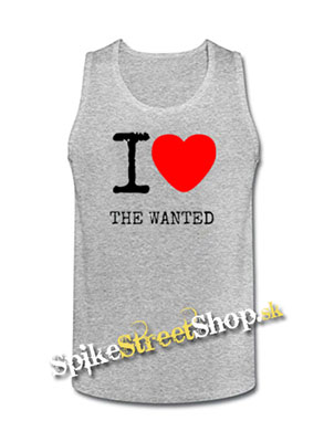 I LOVE THE WANTED - Mens Vest Tank Top - šedé