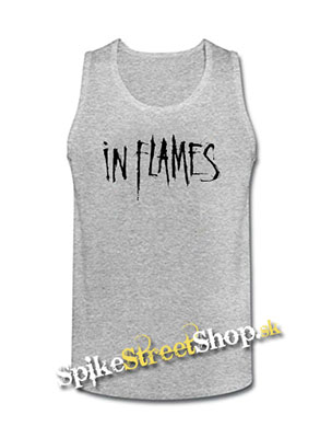 IN FLAMES - Logo - Mens Vest Tank Top - šedé
