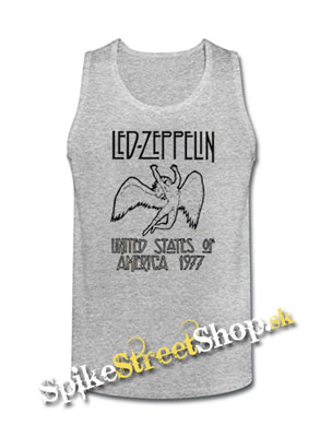 LED ZEPPELIN - United States Of America 1977 - Mens Vest Tank Top - šedé
