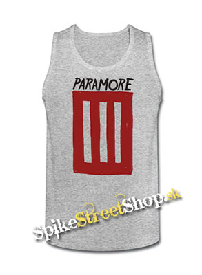 PARAMORE - 3 Bar - Mens Vest Tank Top - šedé