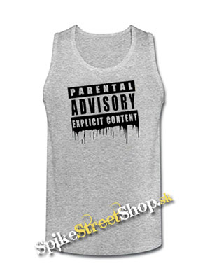 PARENTAL ADVISORY EXPLICIT CONTENT - Mens Vest Tank Top - šedé