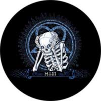 HIM - HEARTAGRAM + SKULL - odznak
