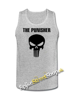 PUNISHER - Logo & Lebka - Mens Vest Tank Top - šedé