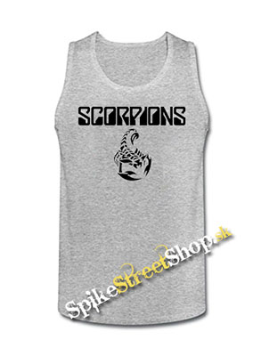 SCORPIONS - Logo - Mens Vest Tank Top - šedé
