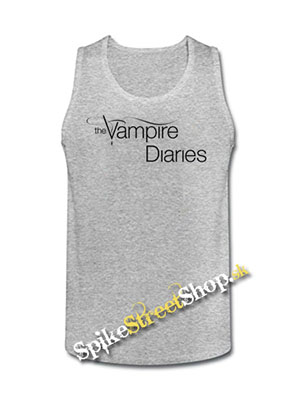 VAMPIRE DIARIES - Logo - Mens Vest Tank Top - šedé