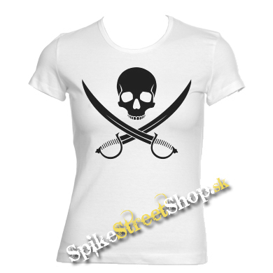 PIRATE SKULL - biele dámske tričko