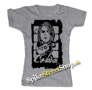 KURT COBAIN - Guitar - šedé dámske tričko