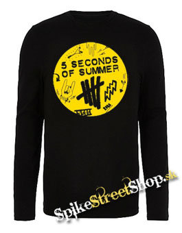 5 SECONDS OF SUMMER - Scribble Logo - čierne pánske tričko s dlhými rukávmi