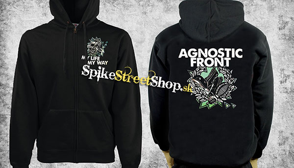 AGNOSTIC FRONT - My Life - čierna pánska mikina na zips