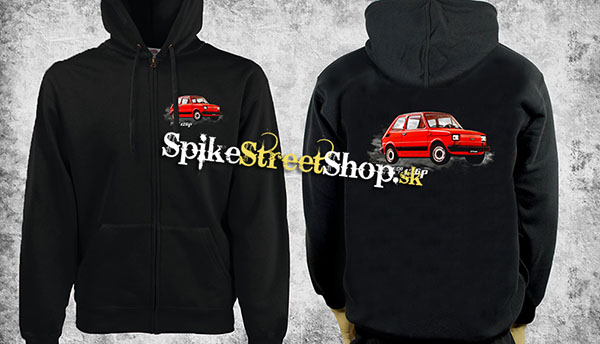 FIAT 126p - čierna pánska mikina na zips