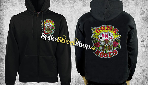 GUNS N ROSES - Cards - čierna pánska mikina na zips