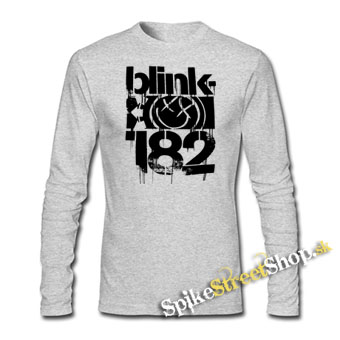 BLINK 182 - Three Bars - šedé pánske tričko s dlhými rukávmi
