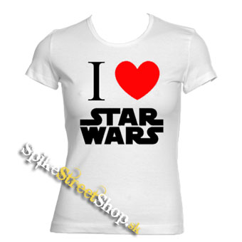 I LOVE STAR WARS - biele dámske tričko