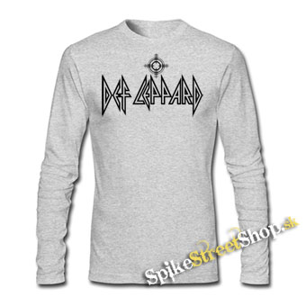 DEF LEPPARD - Logo 2 - šedé pánske tričko s dlhými rukávmi