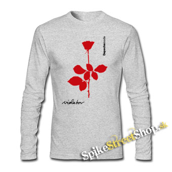 DEPECHE MODE - Violator Cover - šedé pánske tričko s dlhými rukávmi