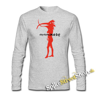 DEPECHE MODE - Walking In My Shoes - šedé pánske tričko s dlhými rukávmi