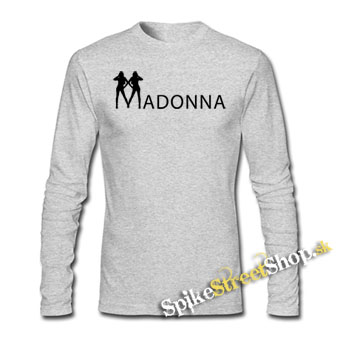MADONNA - Logo - šedé pánske tričko s dlhými rukávmi