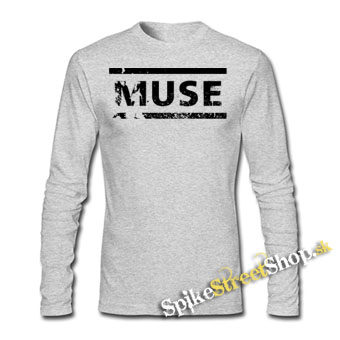 MUSE - Crash Logo - šedé pánske tričko s dlhými rukávmi