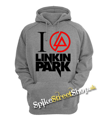 I LOVE LINKIN PARK - Crest Motive - šedá pánska mikina