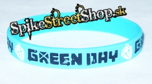 Modrý náramok GREEN DAY - Black Logo White Heart