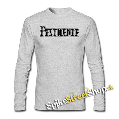 PESTILENCE - Logo - šedé pánske tričko s dlhými rukávmi