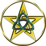 TRIQUETRA - PENTAGRAM - White - odznak