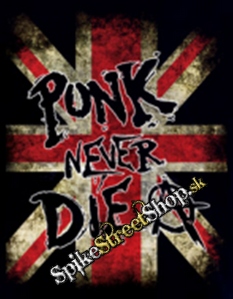 PUNK NEVER DIE - U.K. Flag - chrbtová nášivka