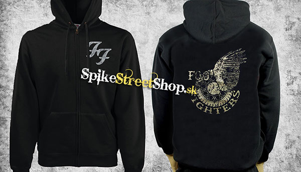 FOO FIGHTERS - Wings Logo - čierna pánska mikina na zips