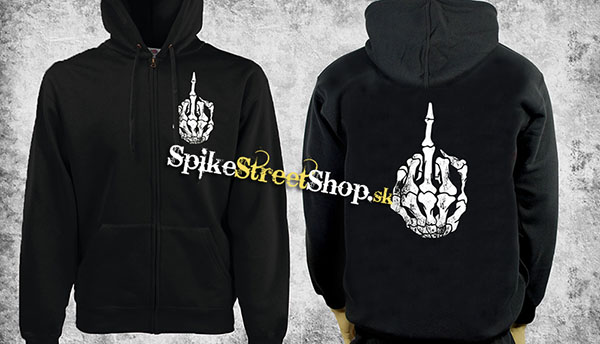 FUCK SKELETON - čierna pánska mikina na zips