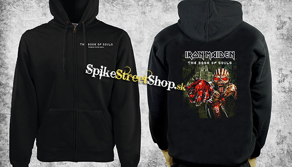 IRON MAIDEN - Book Of Souls World Tour - čierna pánska mikina na zips