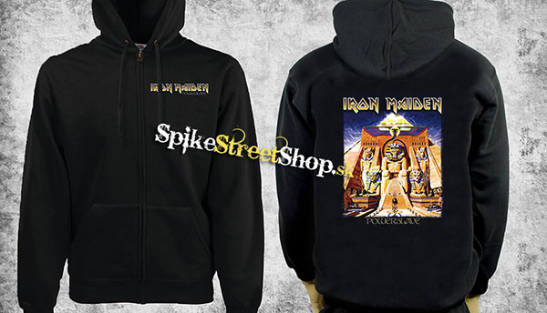 IRON MAIDEN - Powerslave - čierna pánska mikina na zips