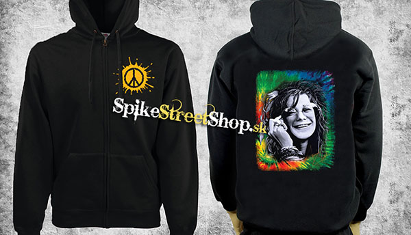 JANIS JOPLIN - Portrait - čierna pánska mikina na zips