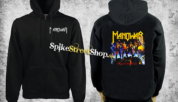 MANOWAR - Fighting - čierna pánska mikina na zips
