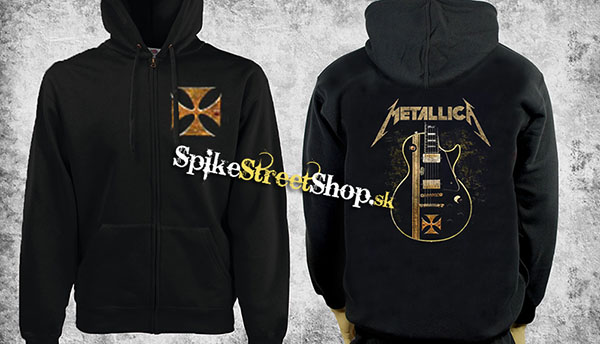 METALLICA - Hetfield Iron Cross Guitar - čierna pánska mikina na zips