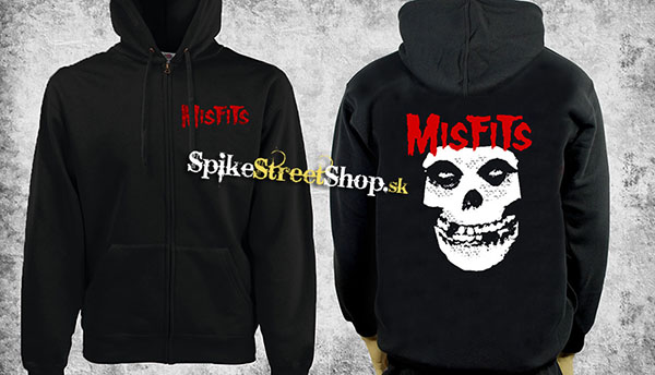 MISFITS - Skull - čierna pánska mikina na zips