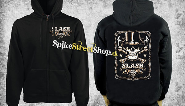 SLASH - Skull - čierna pánska mikina na zips