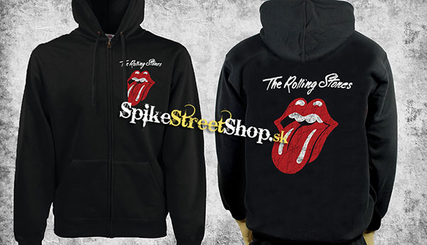 THE ROLLING STONES - Logo - čierna pánska mikina na zips