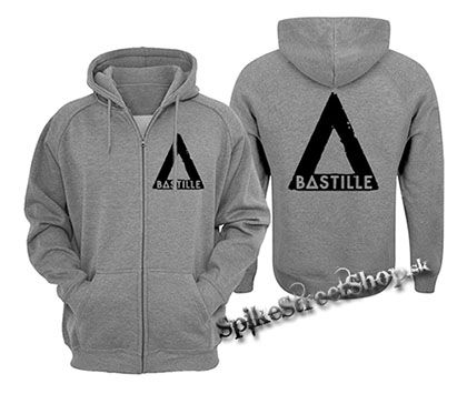 BASTILLE - Sign - šedá pánska mikina na zips