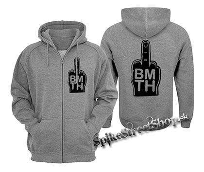 BRING ME THE HORIZON - Fuck - šedá pánska mikina na zips