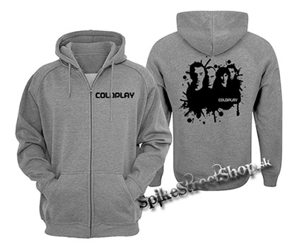 COLDPLAY - Crash Band - šedá pánska mikina na zips