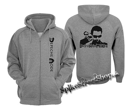 DEPECHE MODE - Logo & Band - šedá pánska mikina na zips