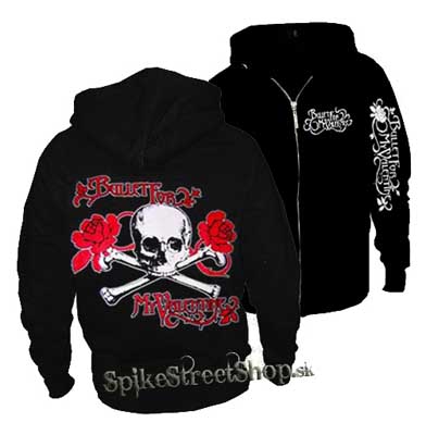 BULLET FOR MY VALENTINE - Roses & Skull - čierna mikina na zips