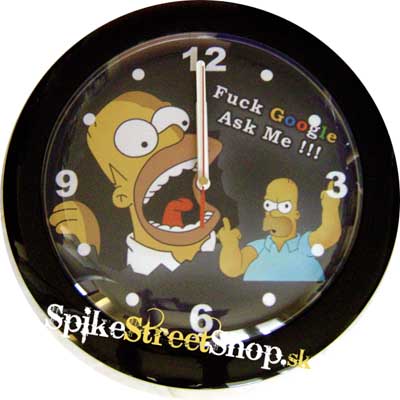 HOMER SIMPSON - Fuck Google Ask Me - nástenné hodiny